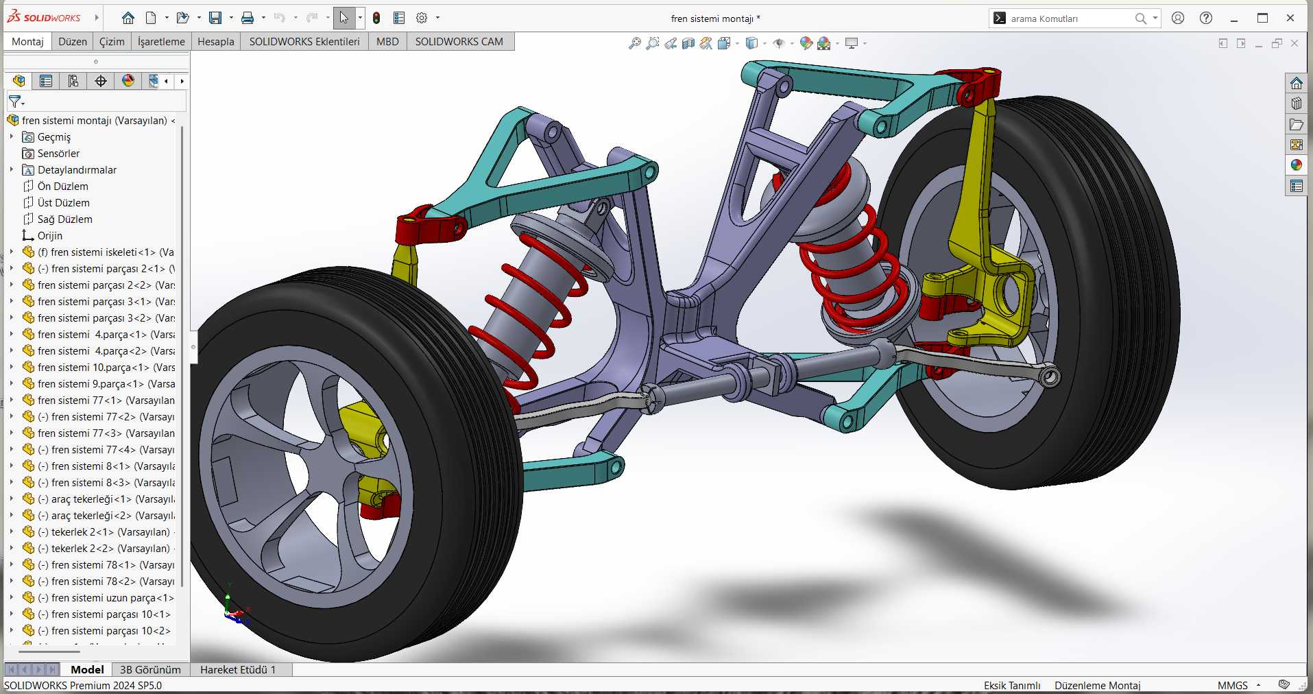 独立双通道悬架和制动系统安装